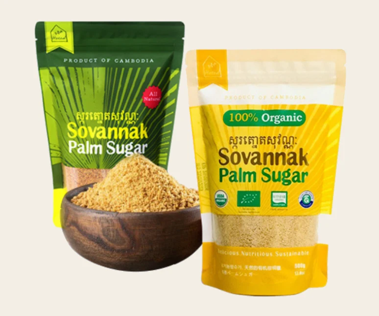 Sovannak Palm Sugar — all-natural and 100% organic pouches with loose sugar